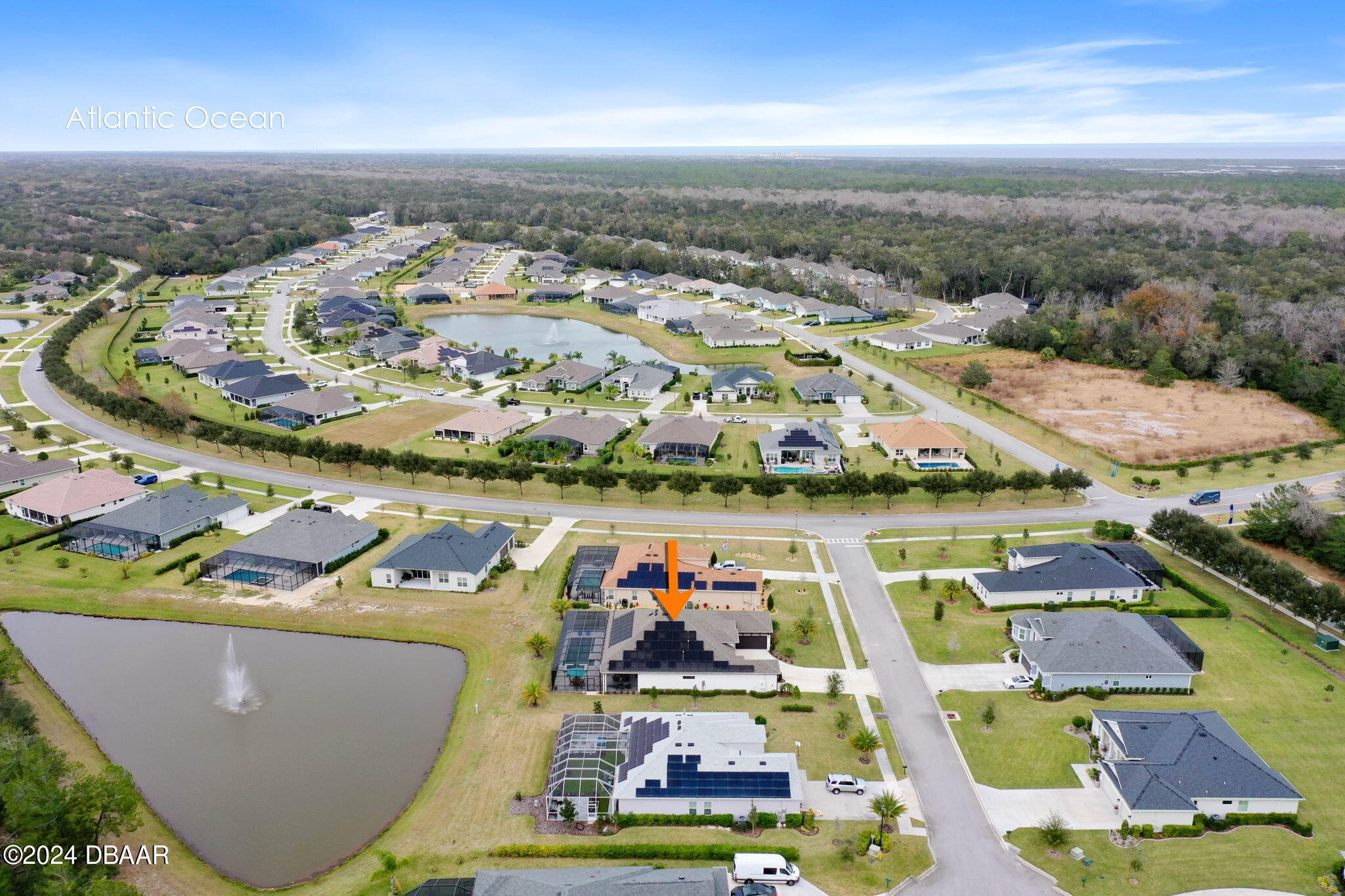 1405 Lilly Anne Circle Ormond Beach, FL 32174 - Photo 63 of 76 an aerial view of a house with a ocean view
