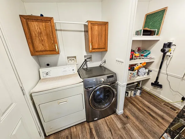 a view of a yard with trees