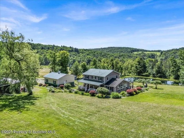 a garden view with a seating space