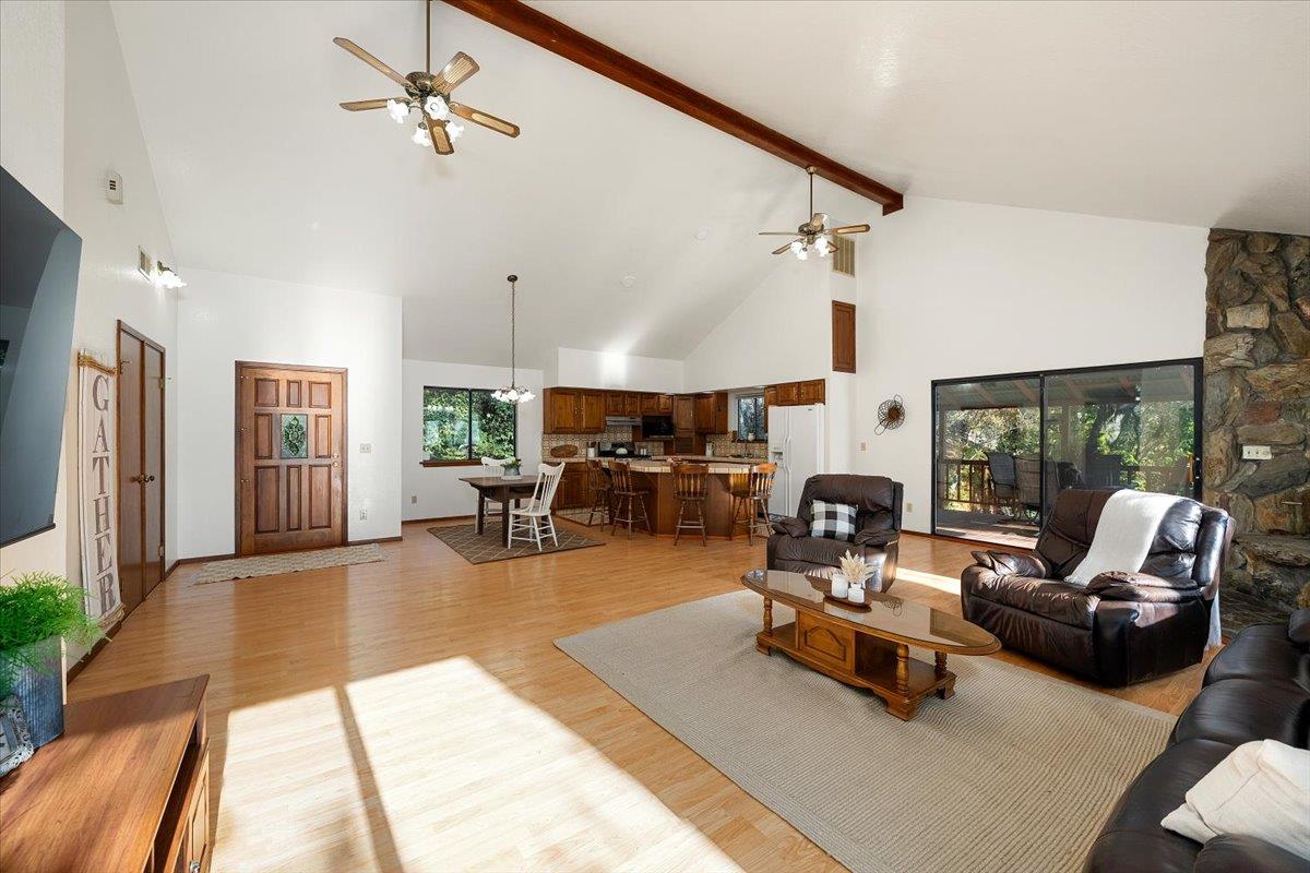 155 Pinewood Way Auburn, CA 95602 - Photo 6 of 92 a living room with furniture ceiling fan and a rug