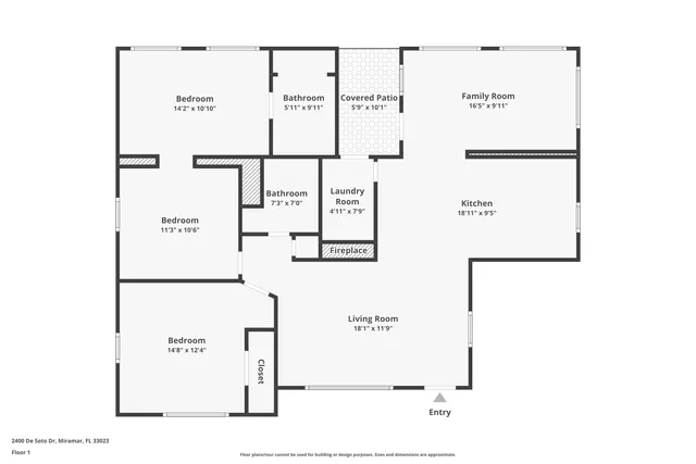 $484,900 | 2400 Desoto Drive, Miramar, FL 33023