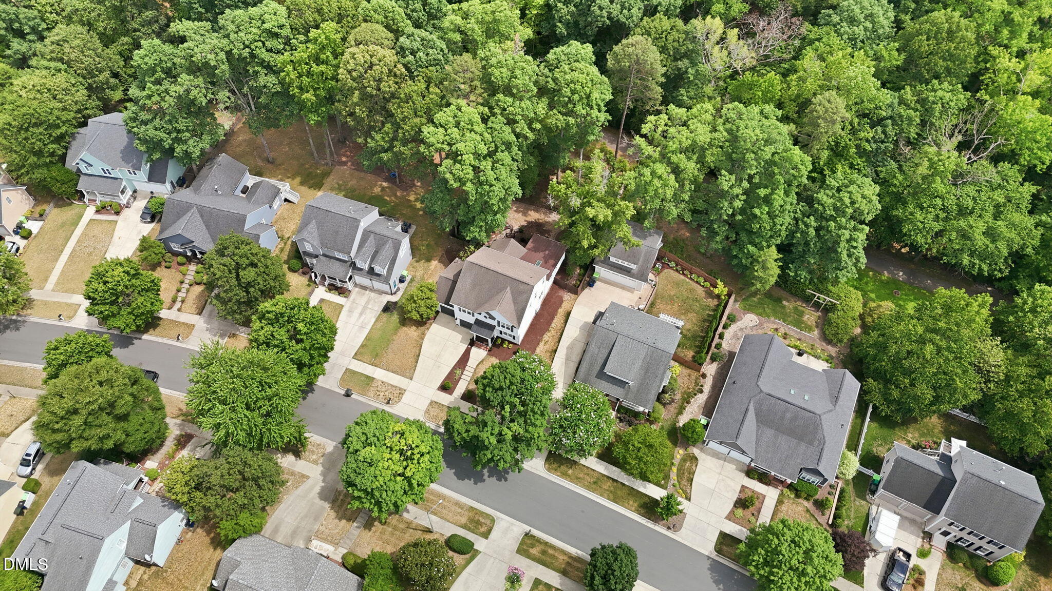 1716 Farmington Grove Drive Raleigh, NC 27614 - Photo 38 of 41 an aerial view of residential house with outdoor space and trees all around