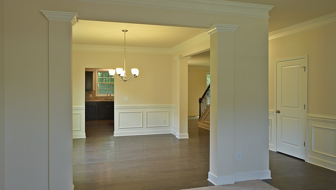 7500 Channery Way Raleigh, NC 27616 - Photo 1 of 25 all photos are of a completed Grant, Grant is home listed, Grant listed is under construction and photos are for illustration purposes only. Grant under construction will vary in exterior & interior appts, structurally home will be the same. view of dining area from living room
