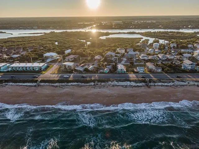 a view of a city with ocean