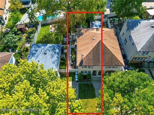 an aerial view of a house