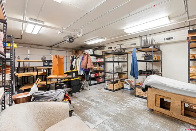 a view of a room with racks