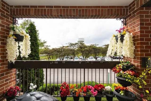 a view of a city from a balcony