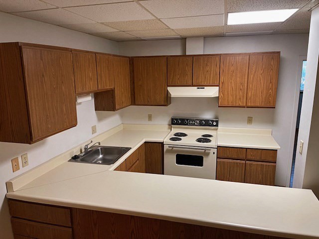 267 Locust Street, Unit 1F Northampton, MA 01062 - Photo 4 of 7 a kitchen with a stove and a refrigerator