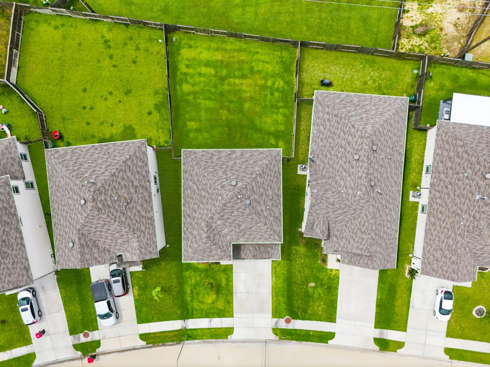 23427 Weir Box Road Hockley, TX 77447 - Photo 30 of 32 A true bird's-eye top-down view mapping out the property boundaries. Perfectly illustrates the functional layout of the 5,604 sq. ft. lot, featuring a fully fenced, spacious backyard ready for outdoor entertainment.