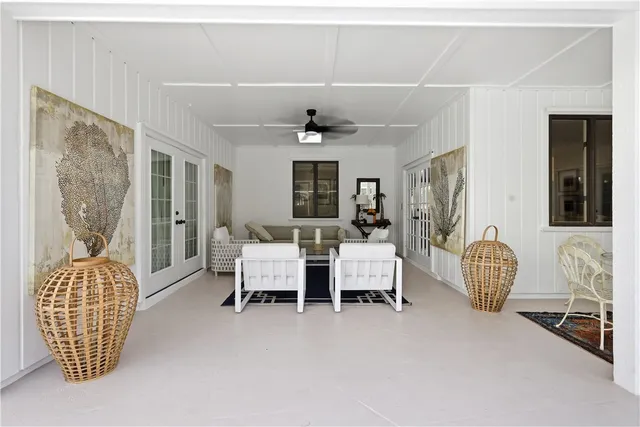 a living room with furniture