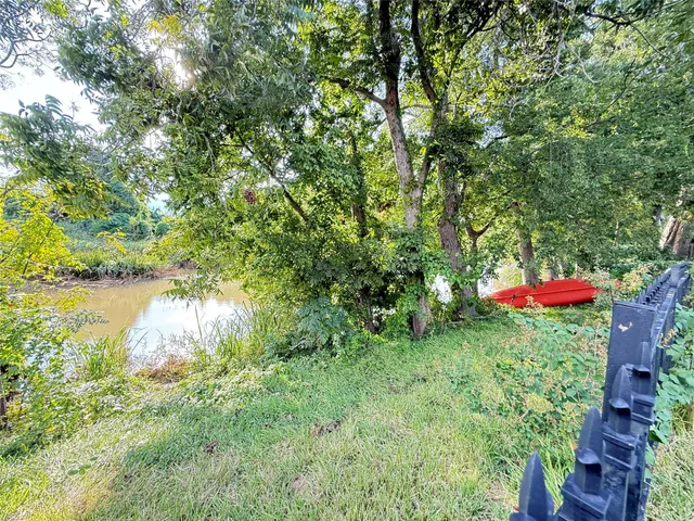a view of yard with grass and trees