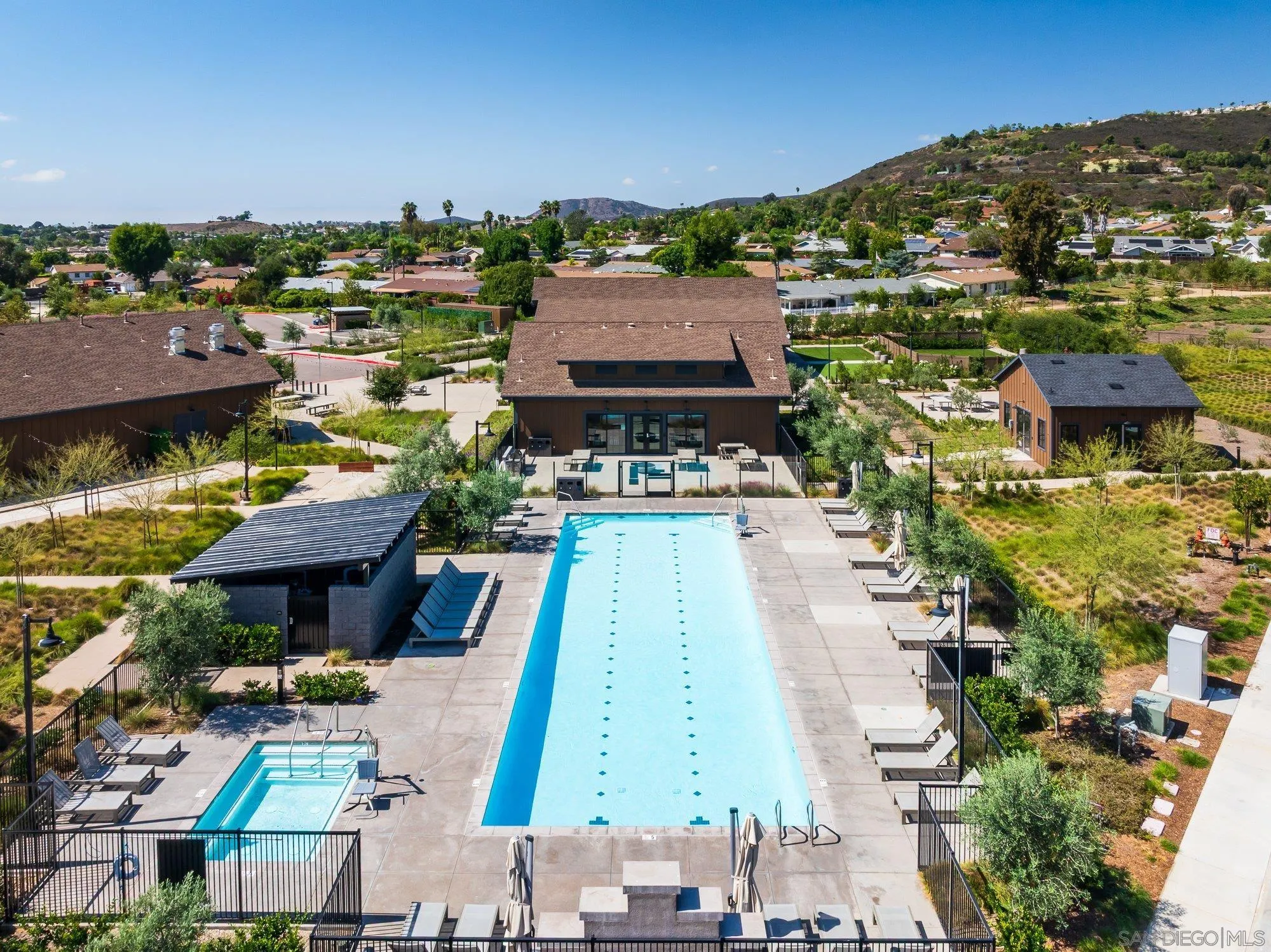 1091 Barry Place Escondido, CA 92026 - Photo 32 of 40 an aerial view of residential houses with outdoor space and swimming pool