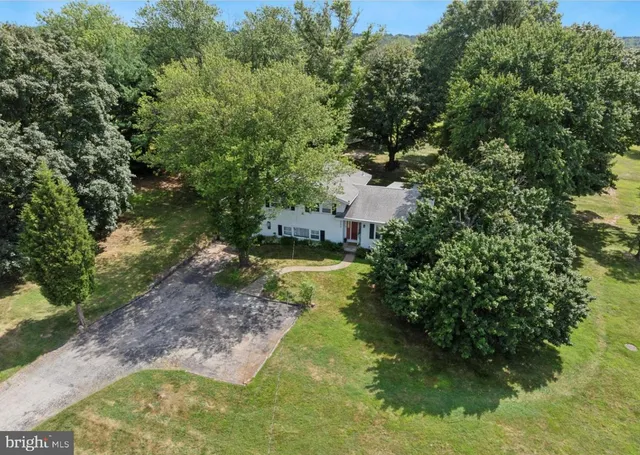 a view of a yard with swimming pool