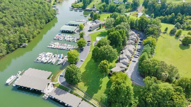 an aerial view of a house having outdoor space