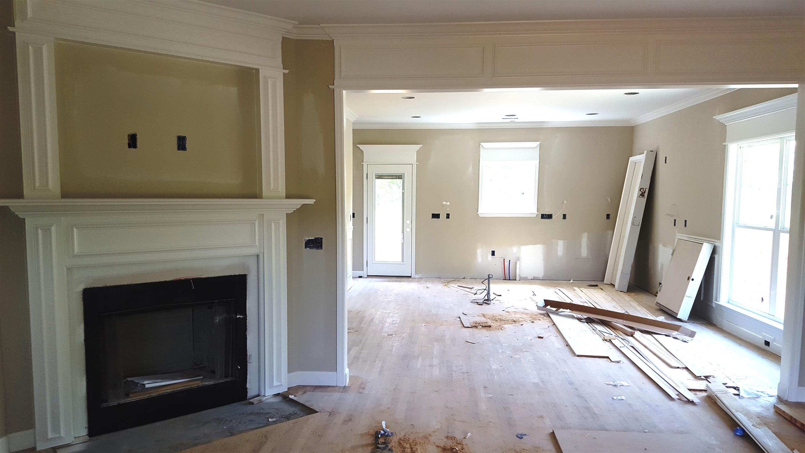 7133 Baker Road Smyrna, TN 37167 - Photo 4 of 19 Gas Fireplace and View into Future Kitchen with Island.