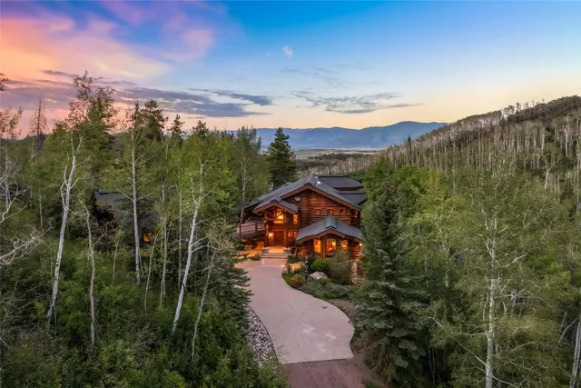 a view of a city with sunset view