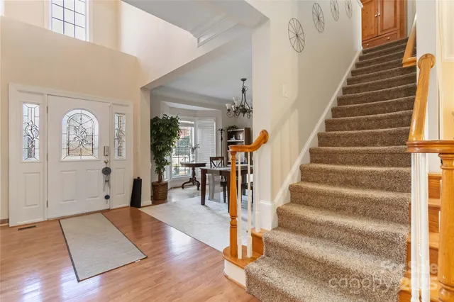 a view of staircase with white walls and white walls