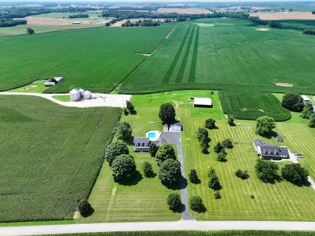 a view of a garden with a lake