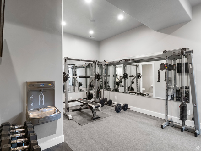614 East High Lane Alpine, UT 84004 - Photo 71 of 75 Exercise room with recessed lighting