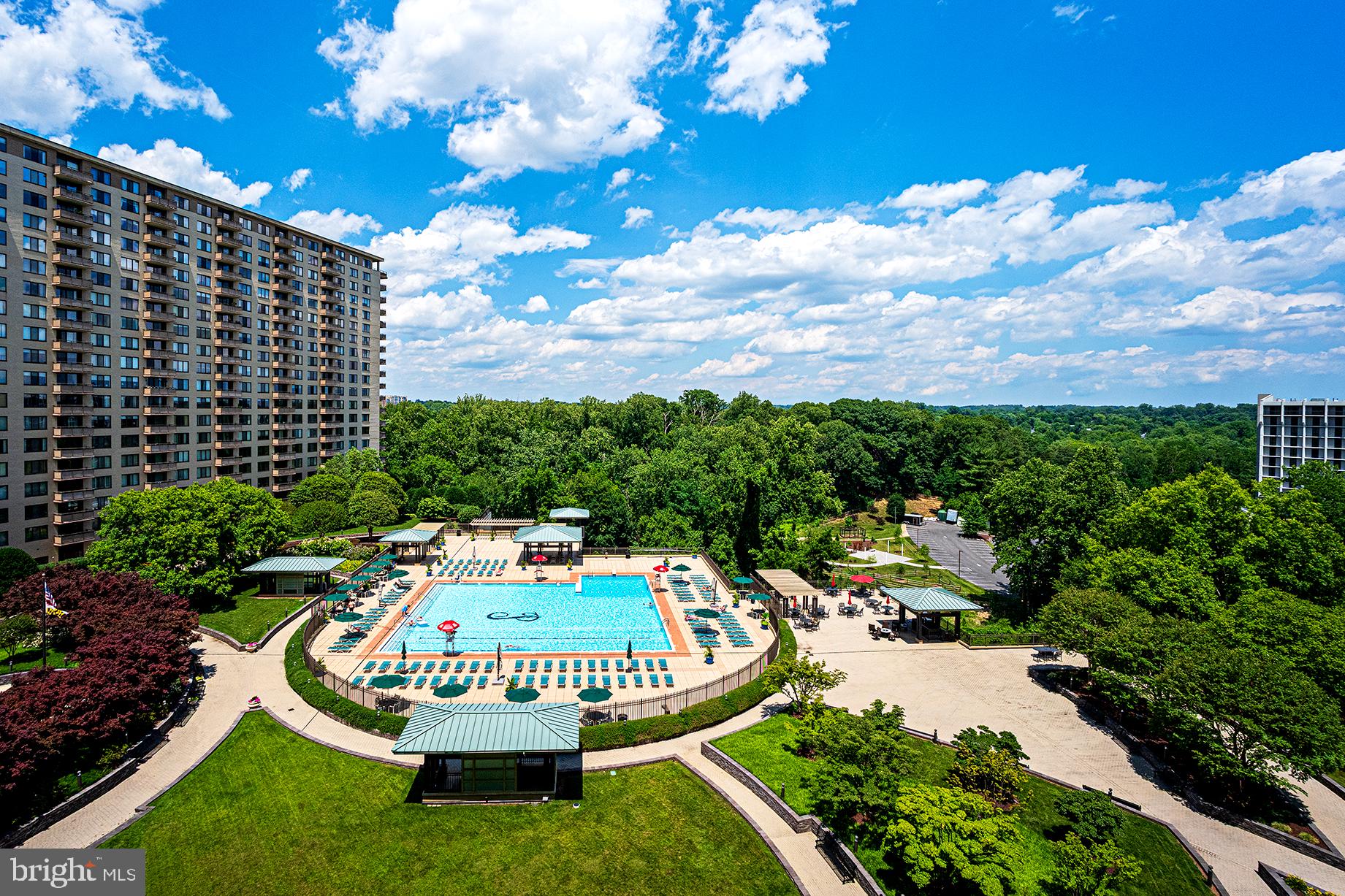 5225 Pooks Hill Road, Unit 721S Bethesda, MD 20814 - Photo 19 of 22 a view of a swimming pool with a lounge chair