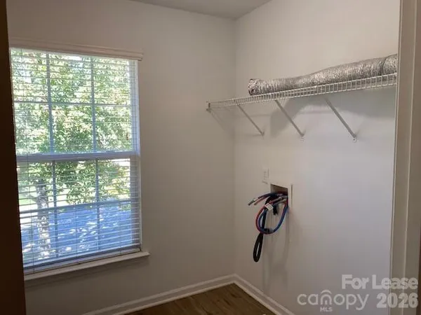 a view of small space with racks on the wall