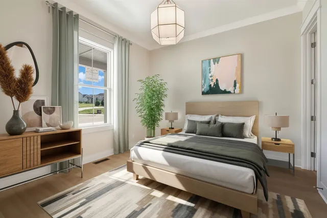 a view of main area and chandelier