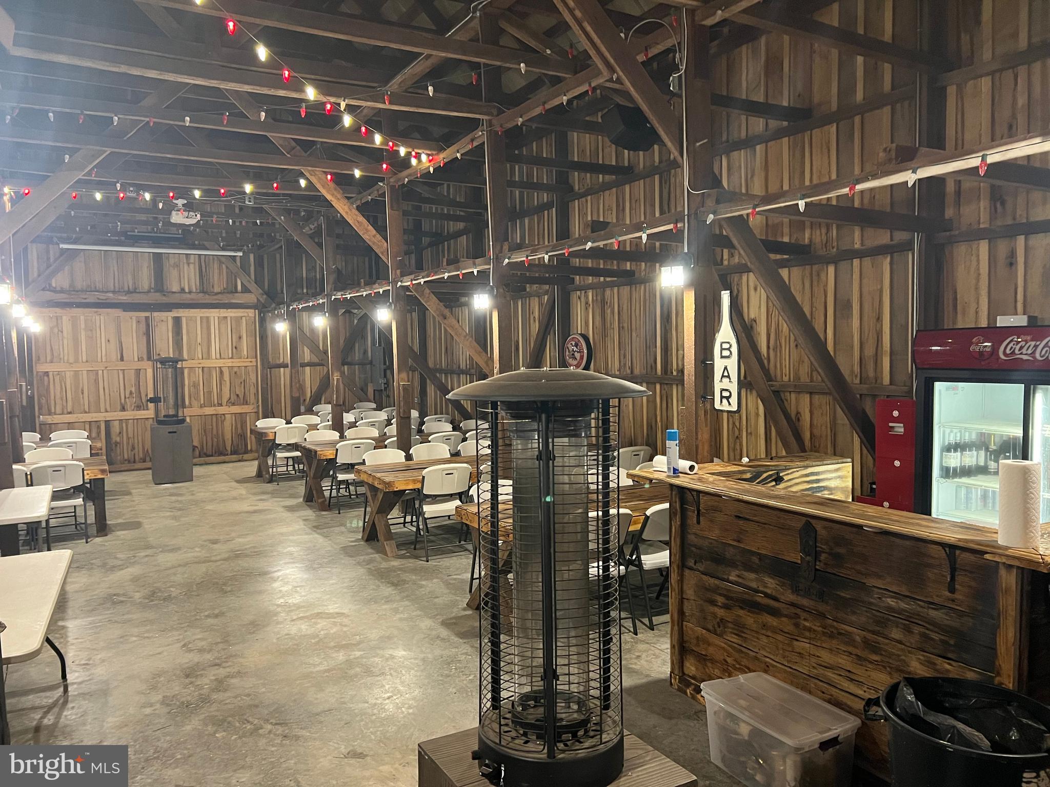 Entertain in style inside the custom barn space