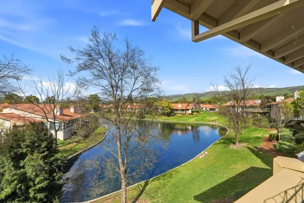 a view of a lake with outdoor space