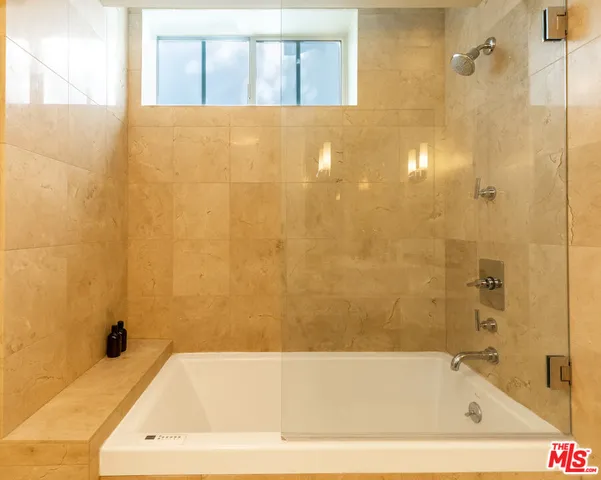 a bathroom with a tub