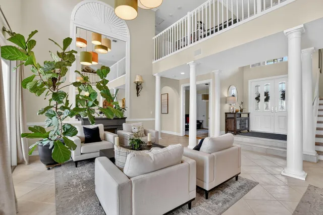 a living room with furniture