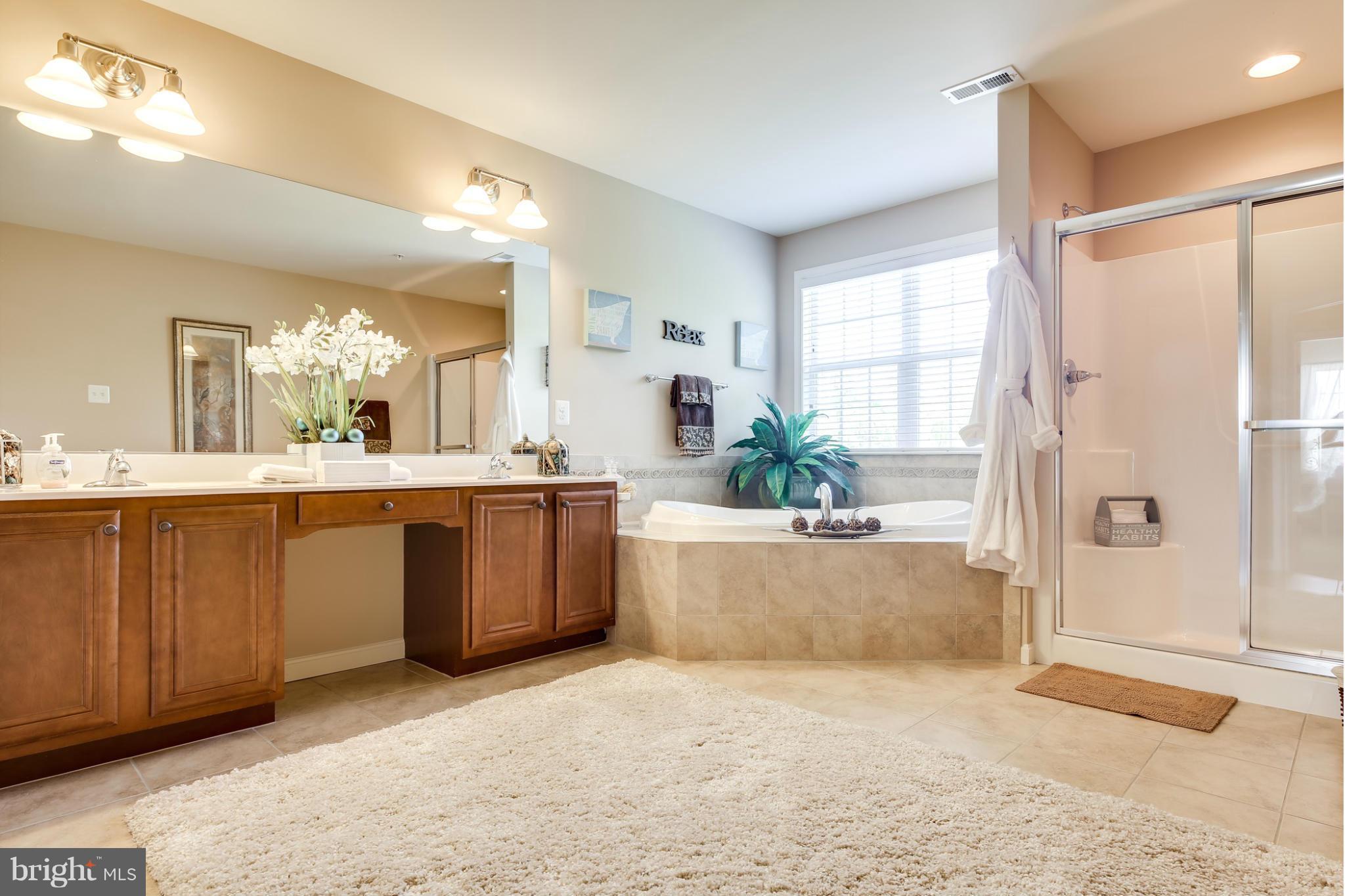 5920 Cypress Springs Road Elkridge, MD 21075 - Photo 20 of 28 a large bathroom with a large mirror vanity and shower