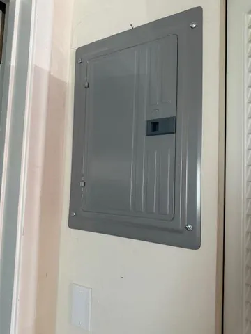 a view of wooden door