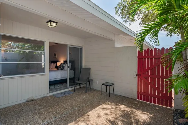 a view of an outdoor space with furniture