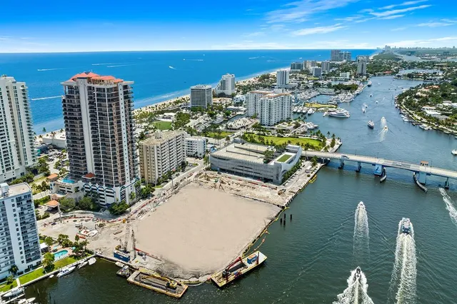 a view of a city with tall buildings