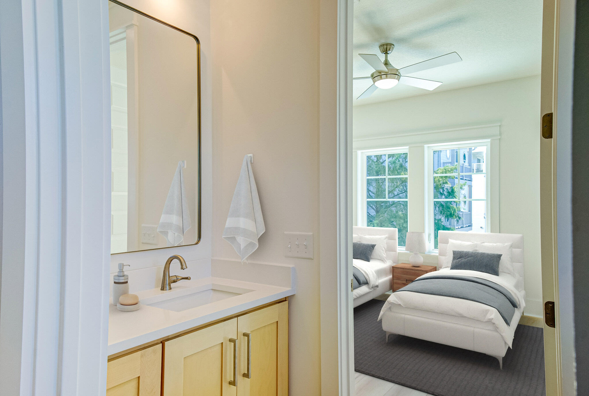 174 Grande Pointe Cir Inlet Beach Inlet Beach, FL 32461 - Photo 40 of 55 a en suite bathroom with a sink and a mirror