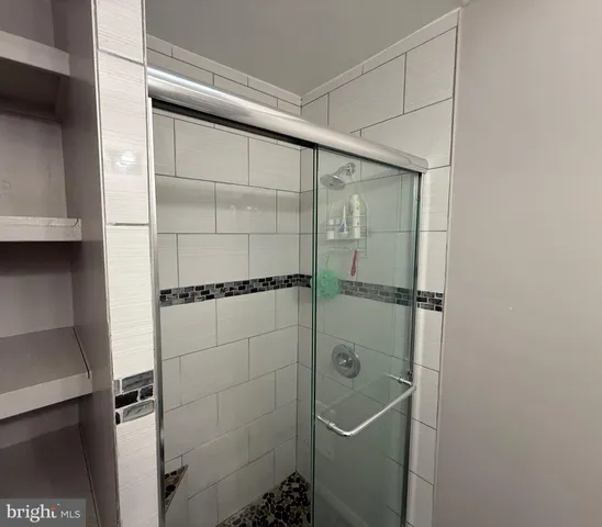 a bathroom with a shower