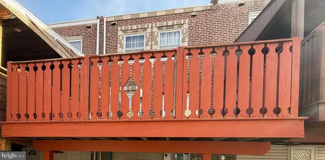 a view of a wooden door