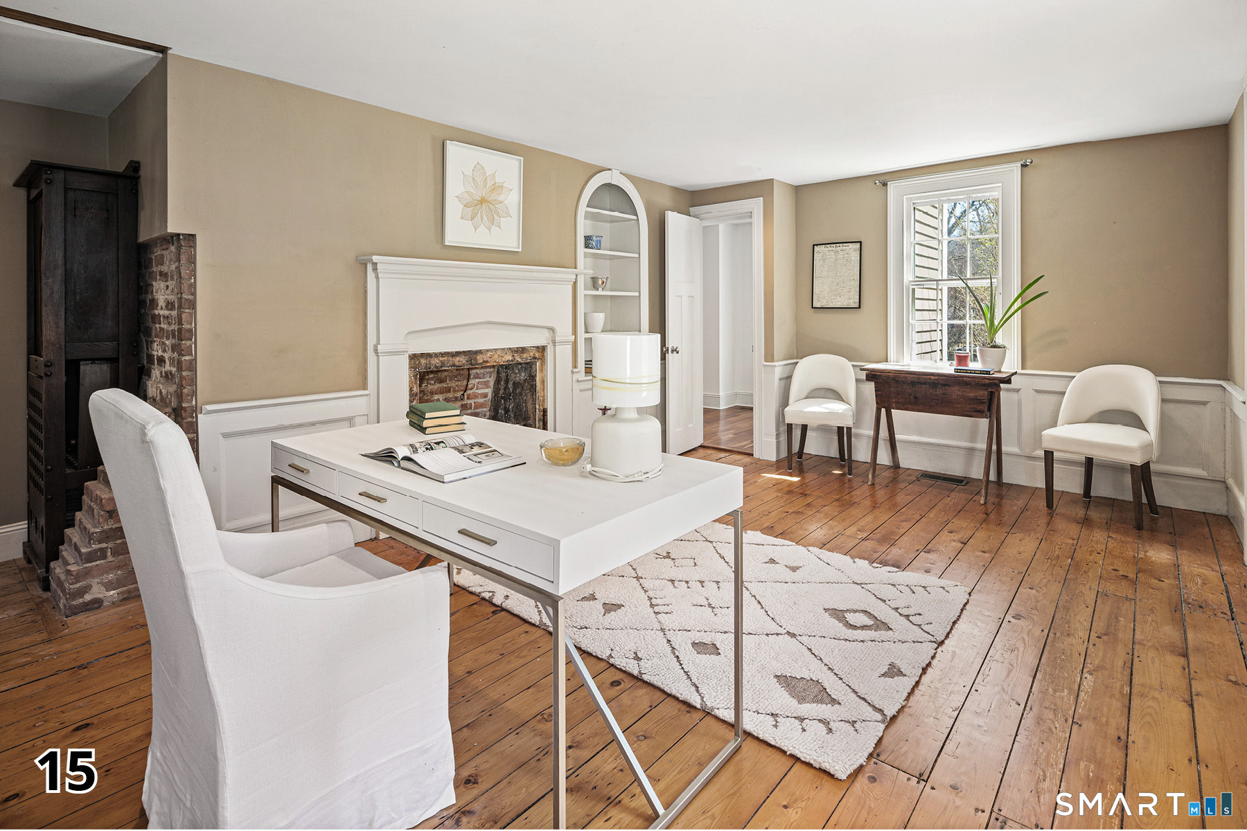 32 Steep Hill Road Weston, CT 06883 - Photo 12 of 41 a view of a dining room with furniture window and wooden floor