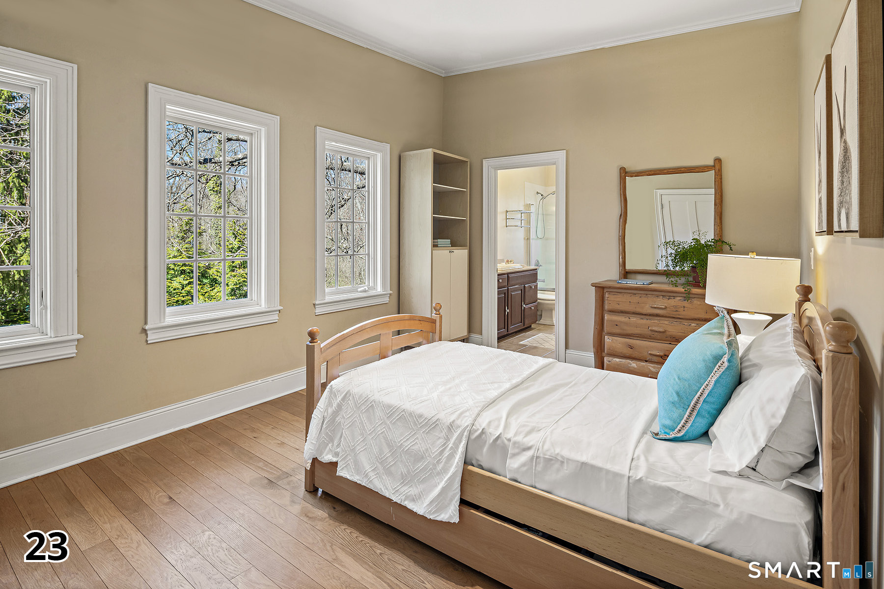 32 Steep Hill Road Weston, CT 06883 - Photo 18 of 41 a bedroom with a large bed and a window