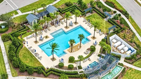 an aerial view of a house