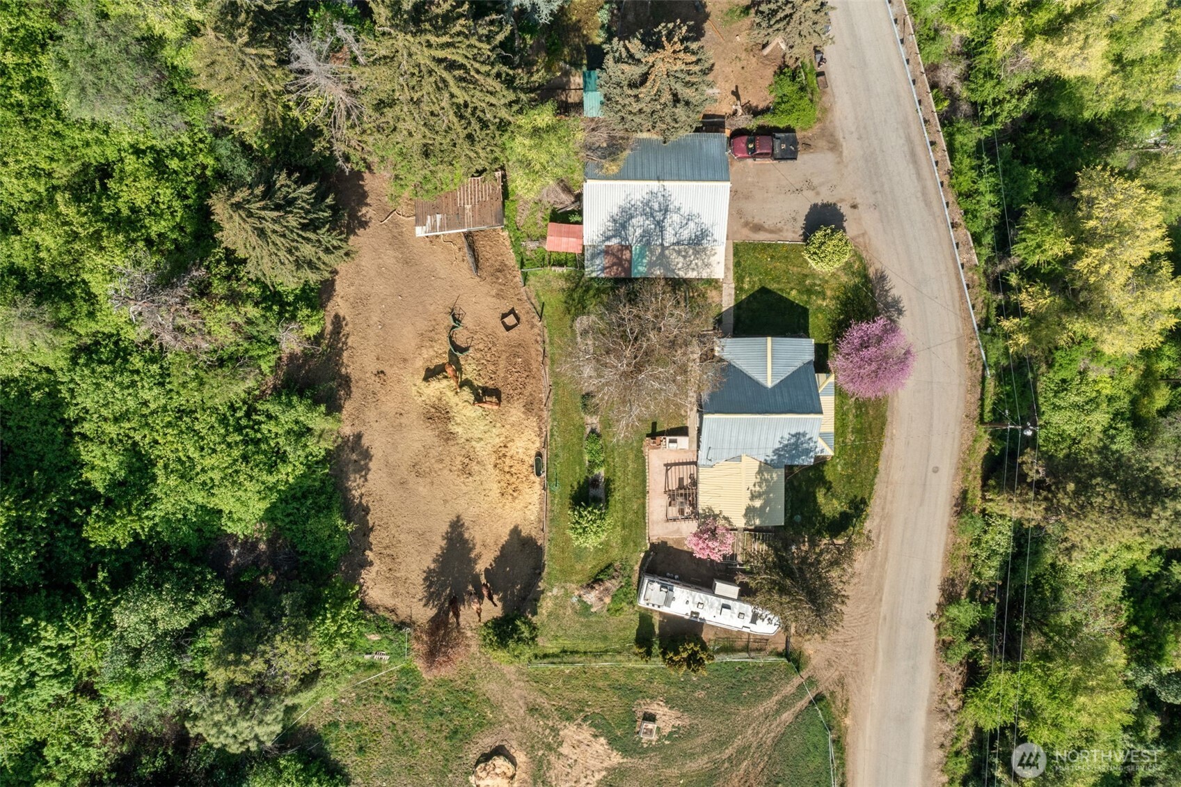 4693 Valley Street Monitor, WA 98836 - Photo 37 of 40 an aerial view of house with yard swimming pool and outdoor seating