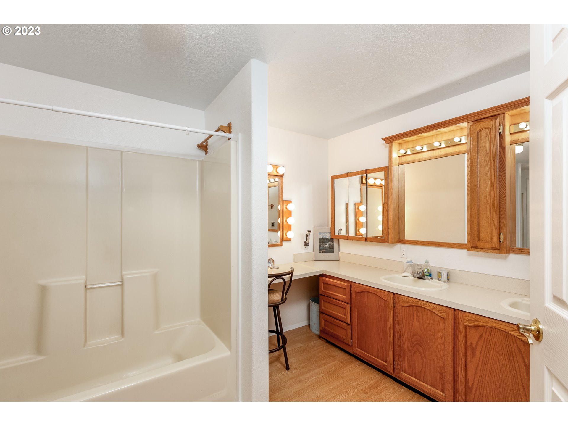 1404 Dillon Road Hood River, OR 97031 - Photo 11 of 30 a bathroom with a sink and a mirror