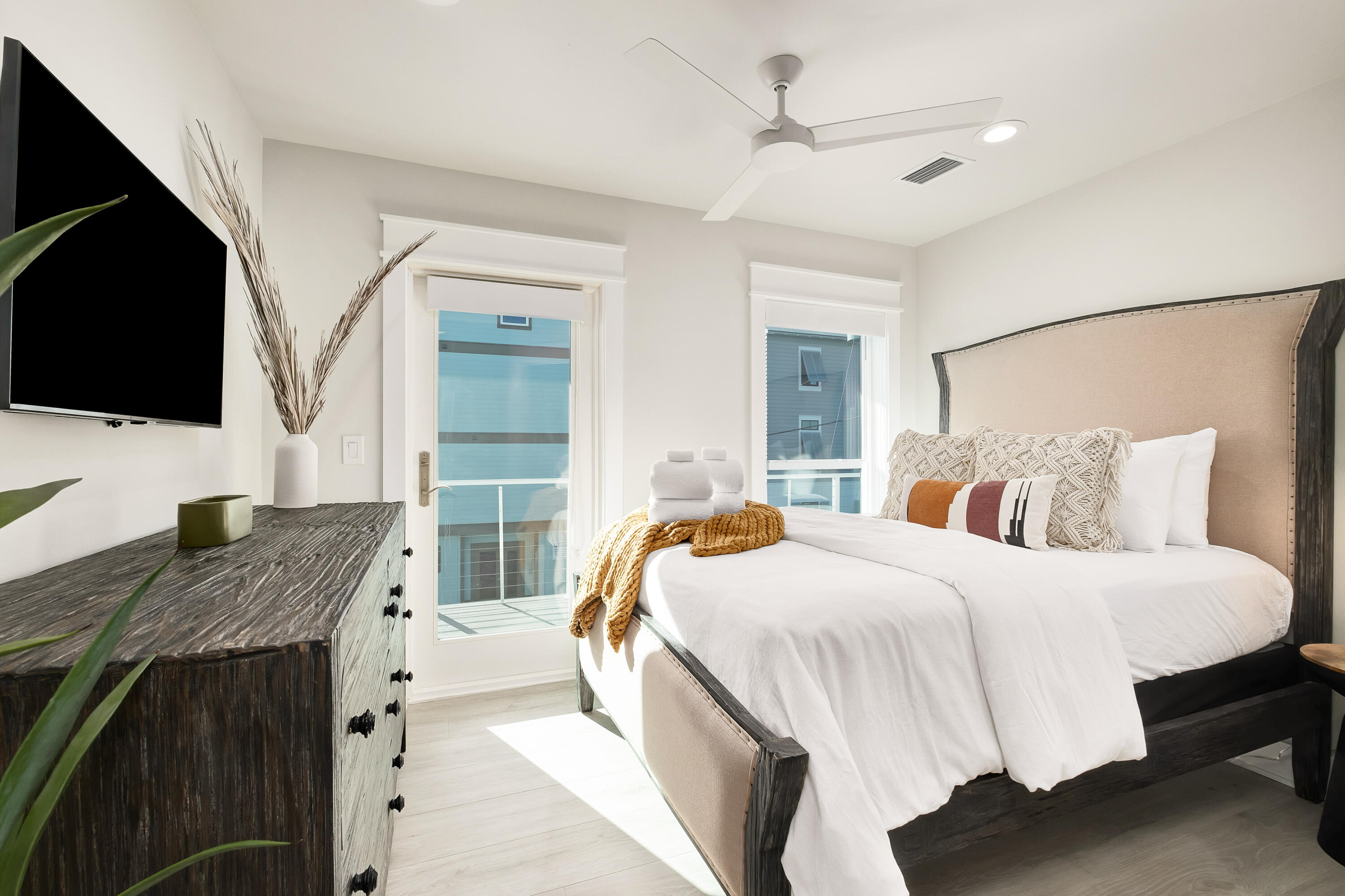 76 Hotz Avenue Santa Rosa Beach, FL 32459 - Photo 51 of 71 a bedroom with a bed and a flat screen tv