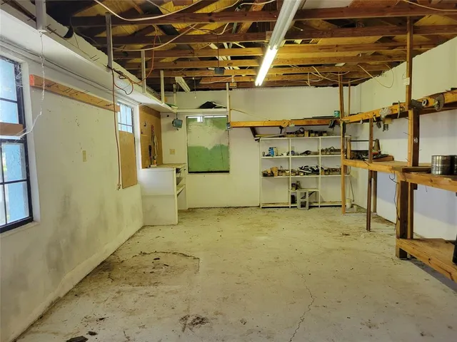 a view of a room with a window