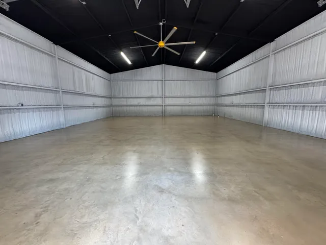 a view of a room with racks