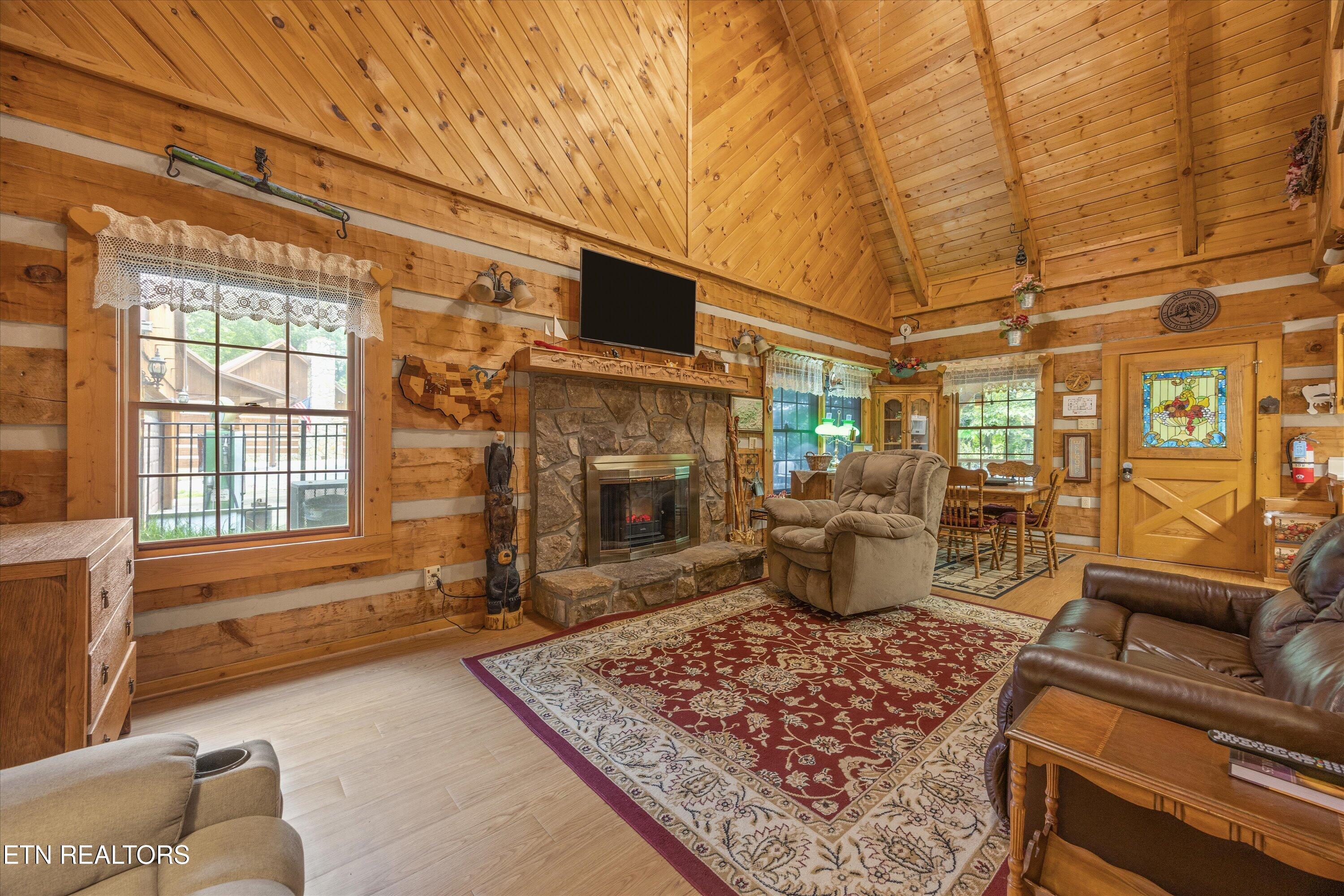 2992 Covemont Road Sevierville, TN 37862 - Photo 6 of 30 Stone Fireplace