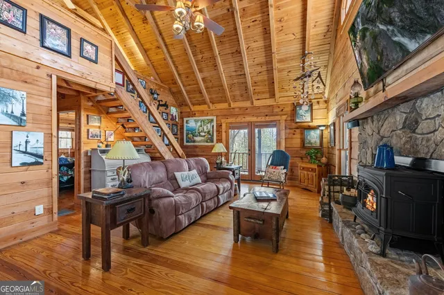 a living room with furniture