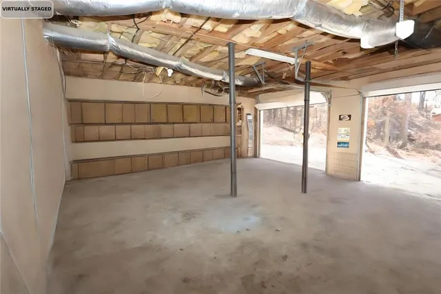 a view of a indoor garage