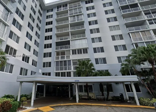 a front view of a multi story building