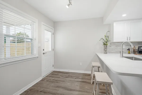 a view of a glass door